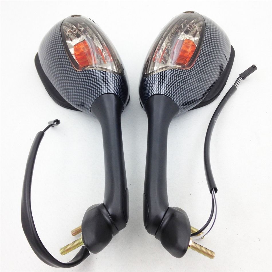 Mirrors for Suzuki with Turn Signal Light GSXR 05-19 Carbon